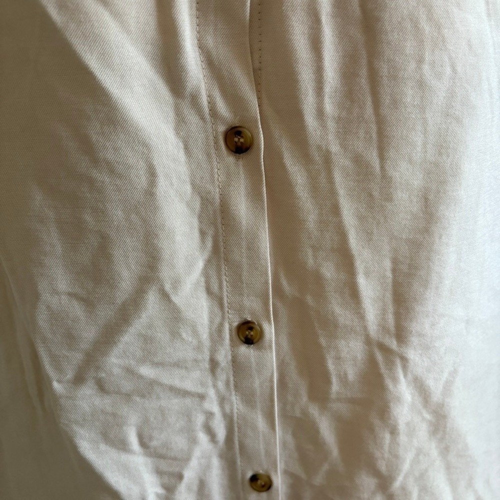 HATCH Jenna Dress Button Front Midi Maternity Women's 3 Cream Ruffle Sleeves Tie - Picture 3 of 10
